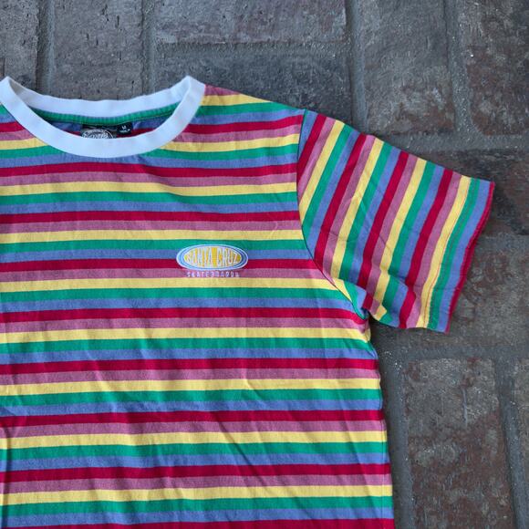 The Original Santa Cruz Skateboards Striped Tee Shirt Size M Short Sleeve - Picture 2 of 7